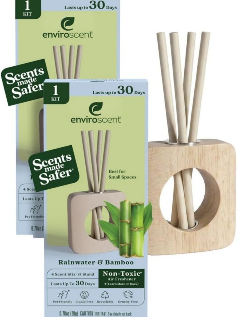 Scented Sticks Starter Kit with Mango Wood Stand & Refill - Aromatherapy Set (2